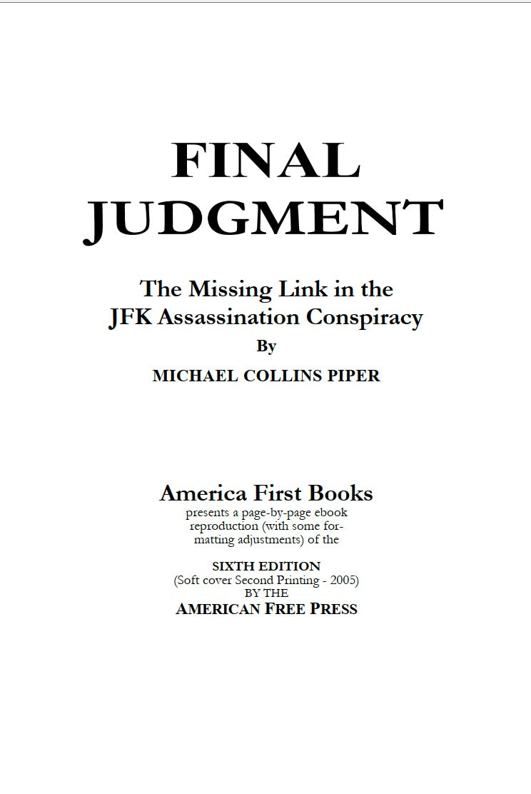 Final Judgement by Michael Collins Piper