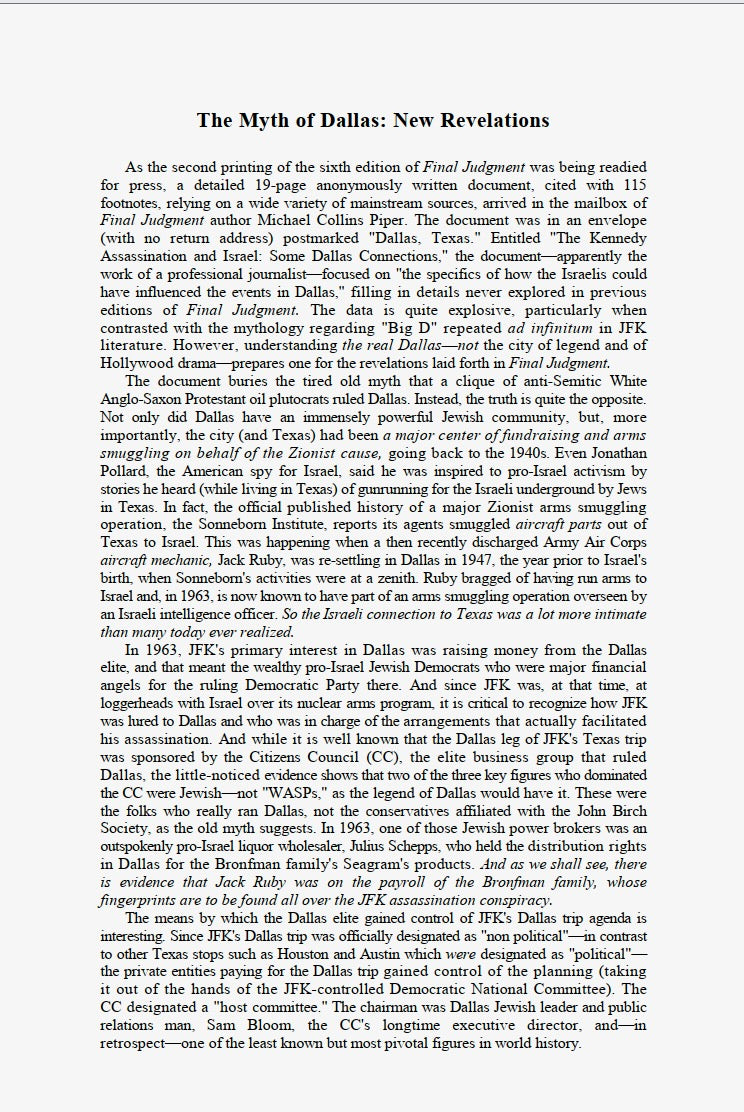 Final Judgement by Michael Collins Piper