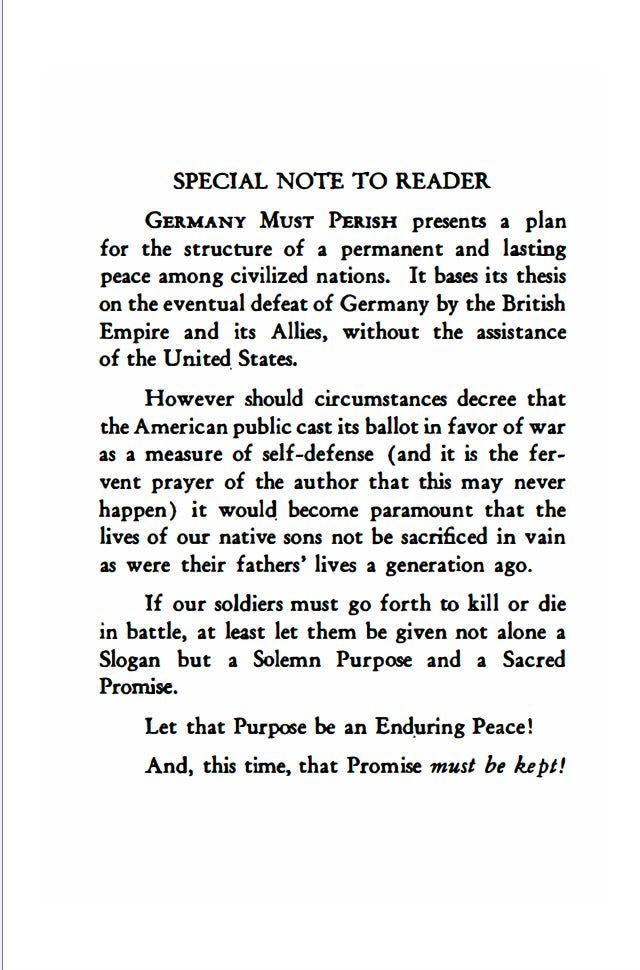 Germany Must Perish! by Theodore Kaufman