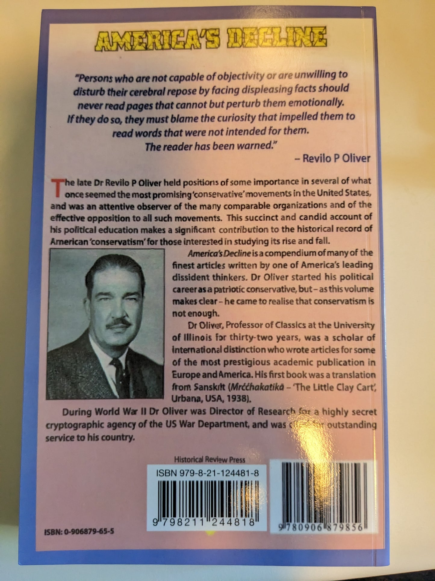 America's Decline by Revilo P. Oliver