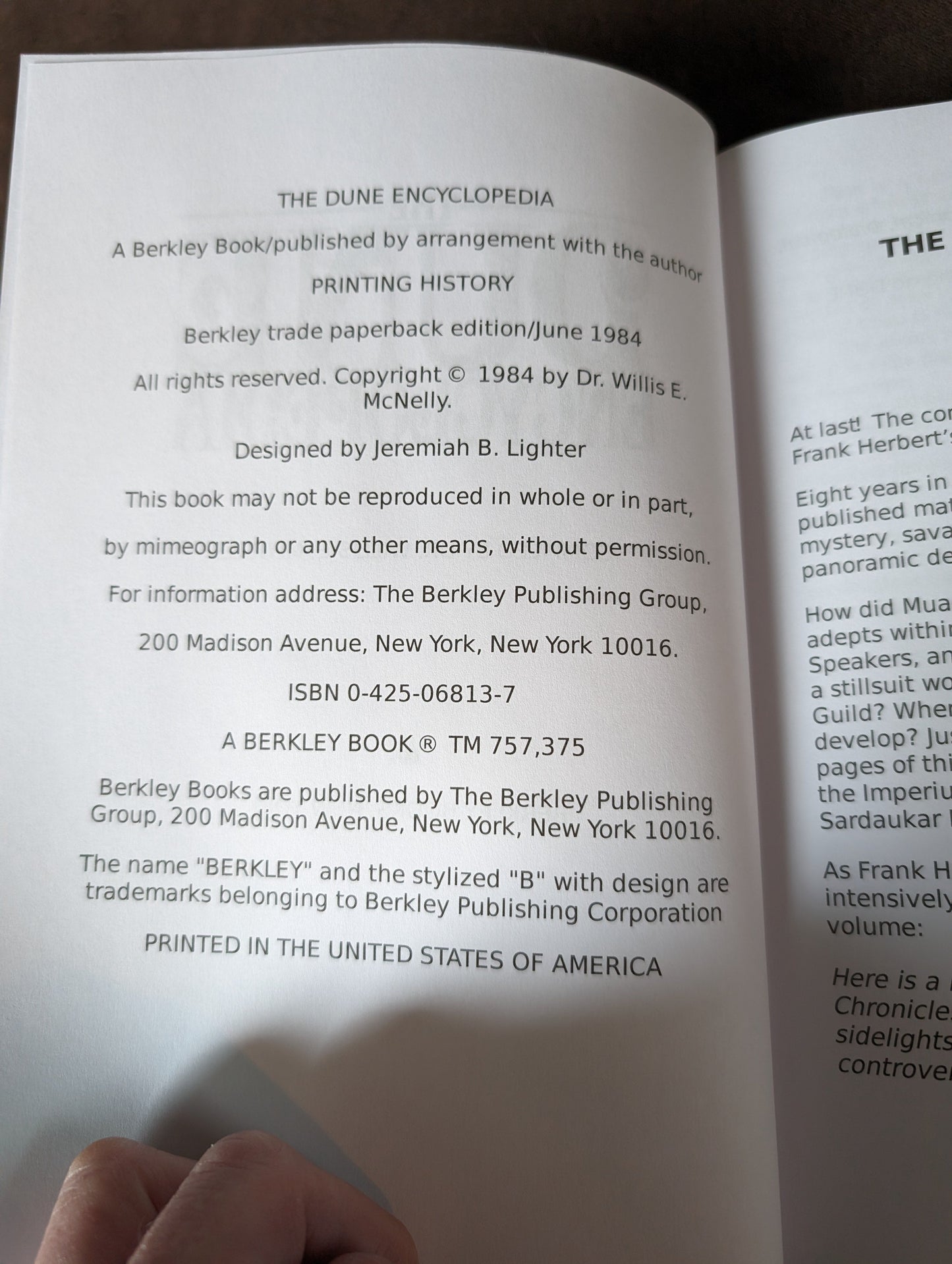 The Dune Encyclopedia compiled and edited by Dr. Willis E. McNelly