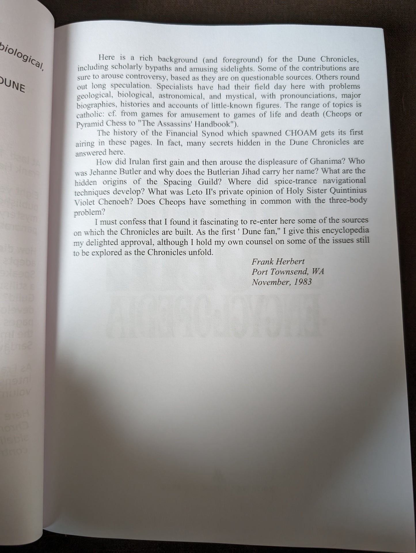 The Dune Encyclopedia compiled and edited by Dr. Willis E. McNelly
