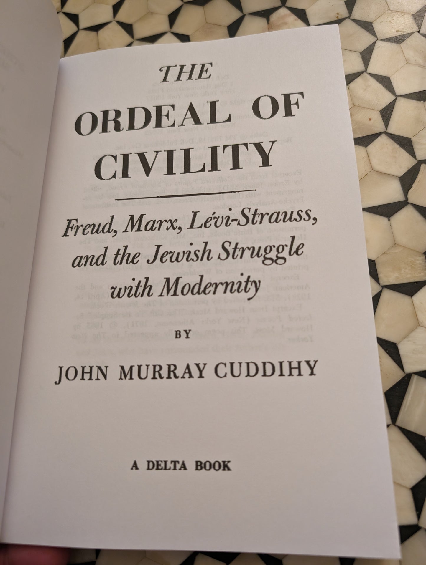 The Ordeal of Civility by John Murray Cuddihy