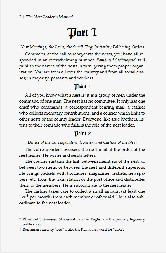 The Nest Leader's Manual by Corneliu Zelea Codreanu