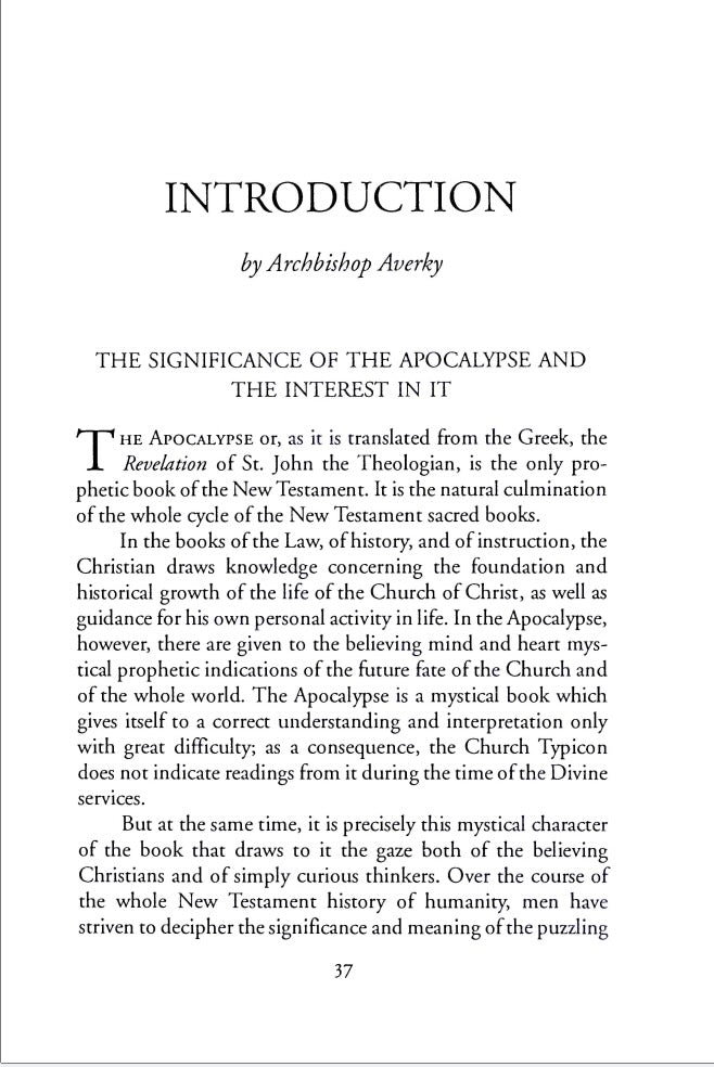 The Apocalypse: In the Teachings of Ancient Christianity by Averky Taushev, Seraphim Rose (Translator)