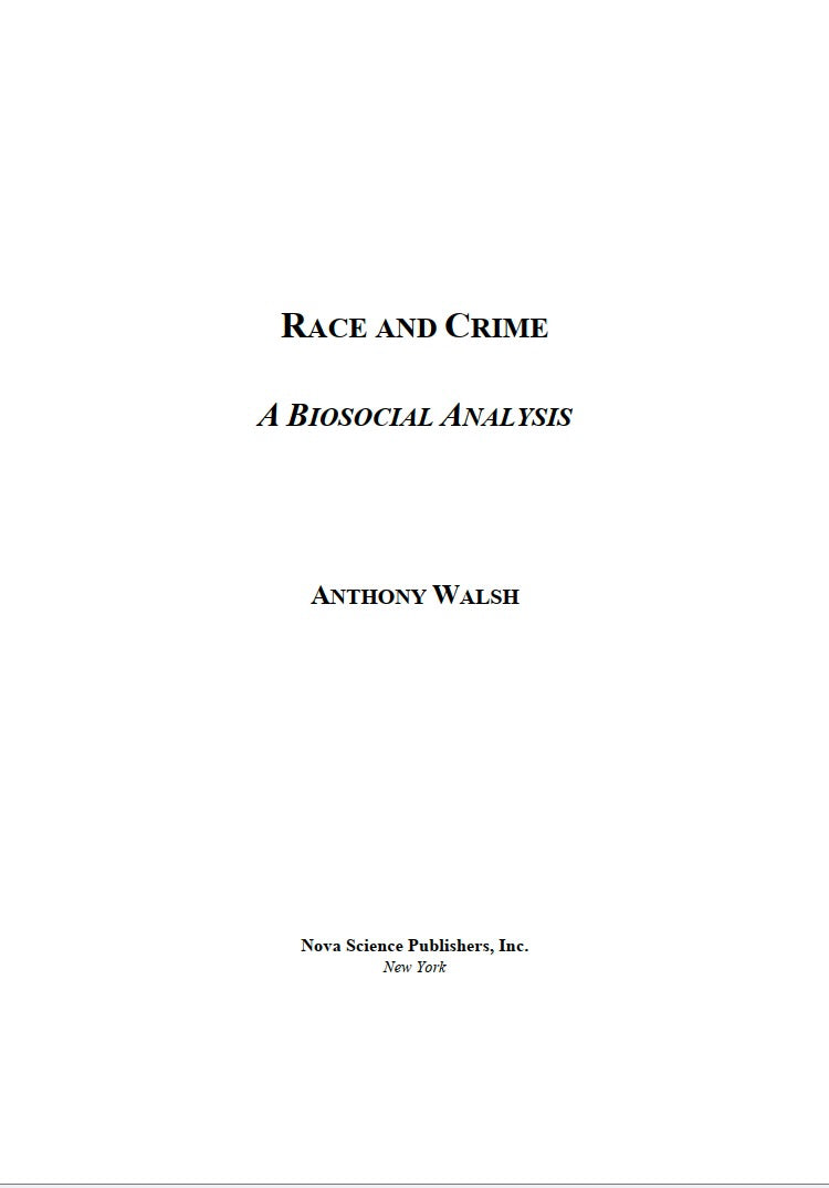 Race and Crime by Anthony Walsh