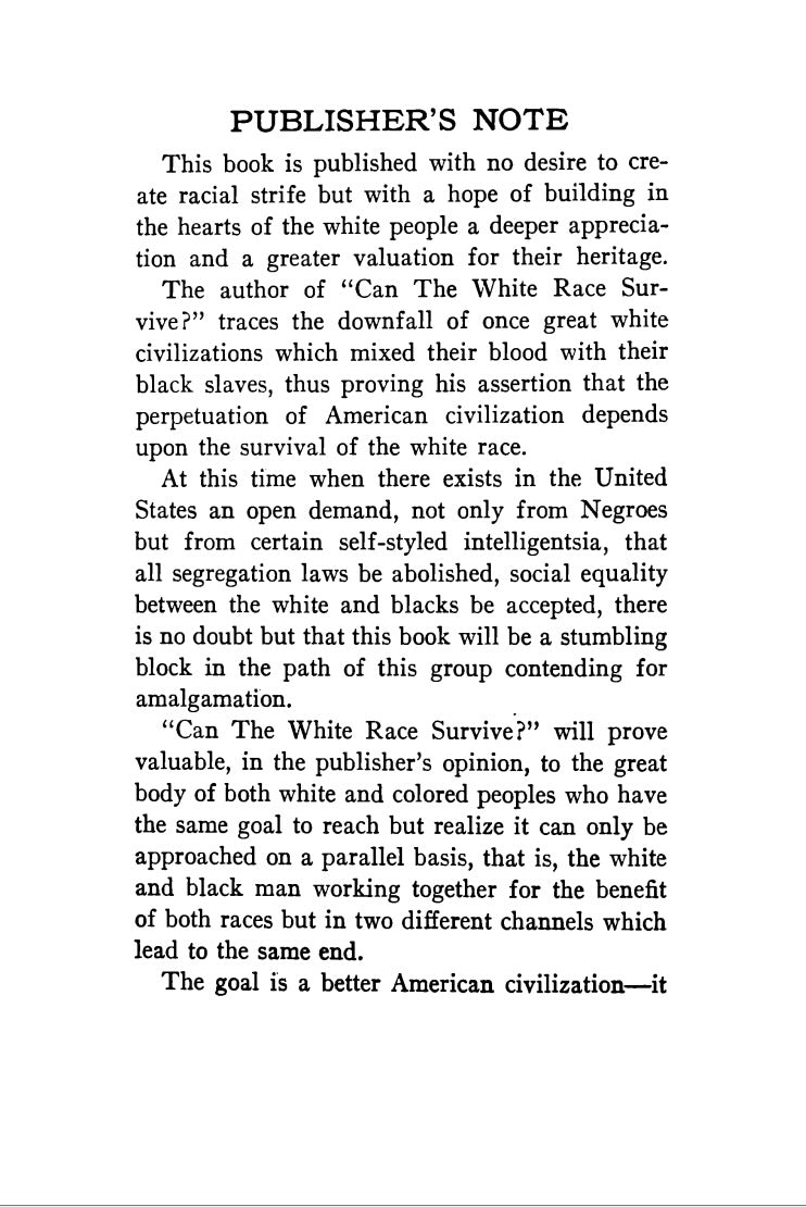 Can the White Race Survive? by James Denson Sayers