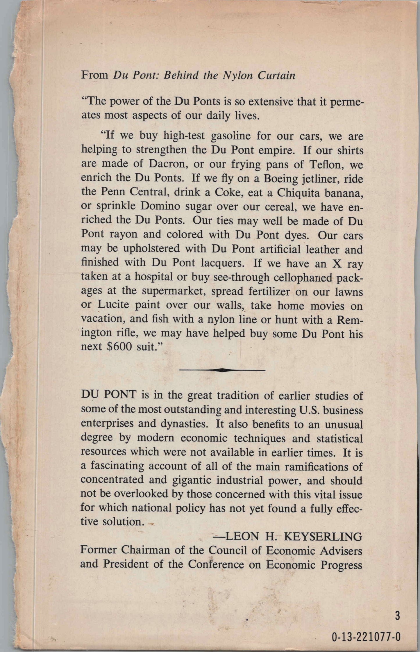 DuPont: Behind the Nylon Curtain by Gerard Colby Zilg