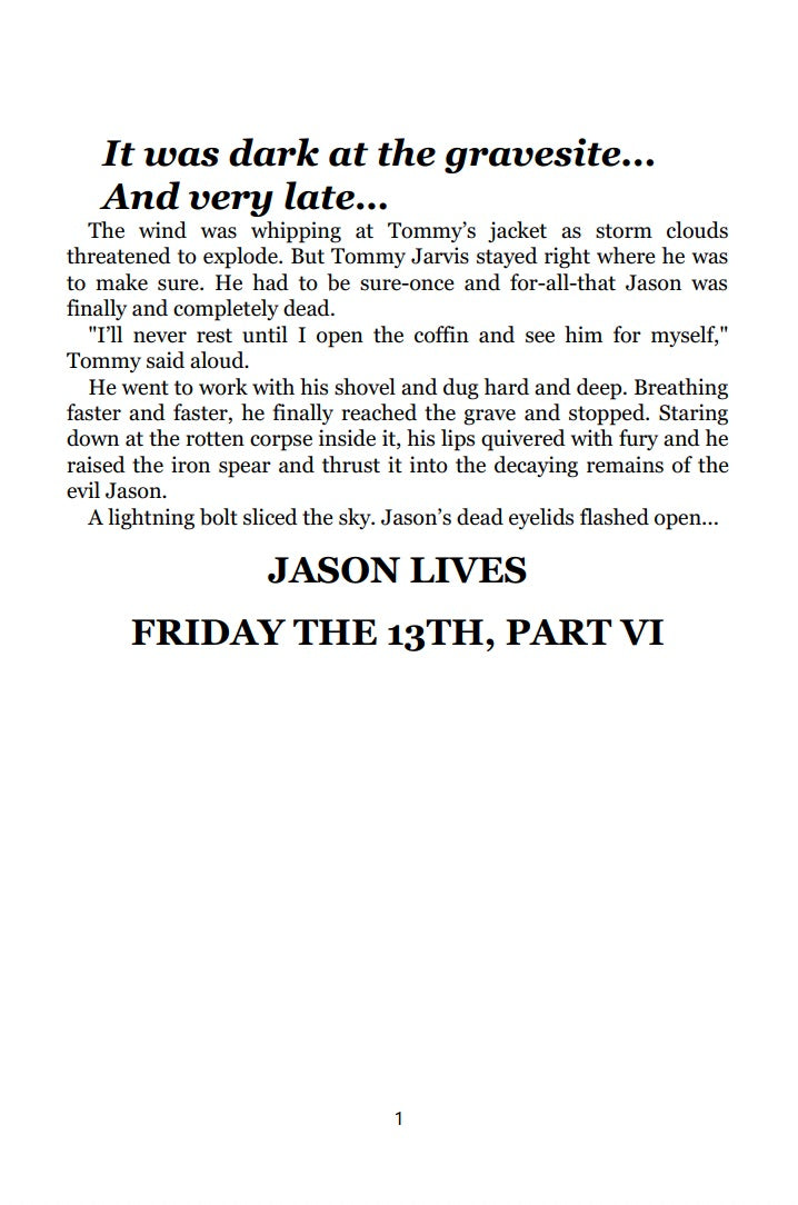 Friday the 13th Part VI: Jason Lives by Simon Hawke