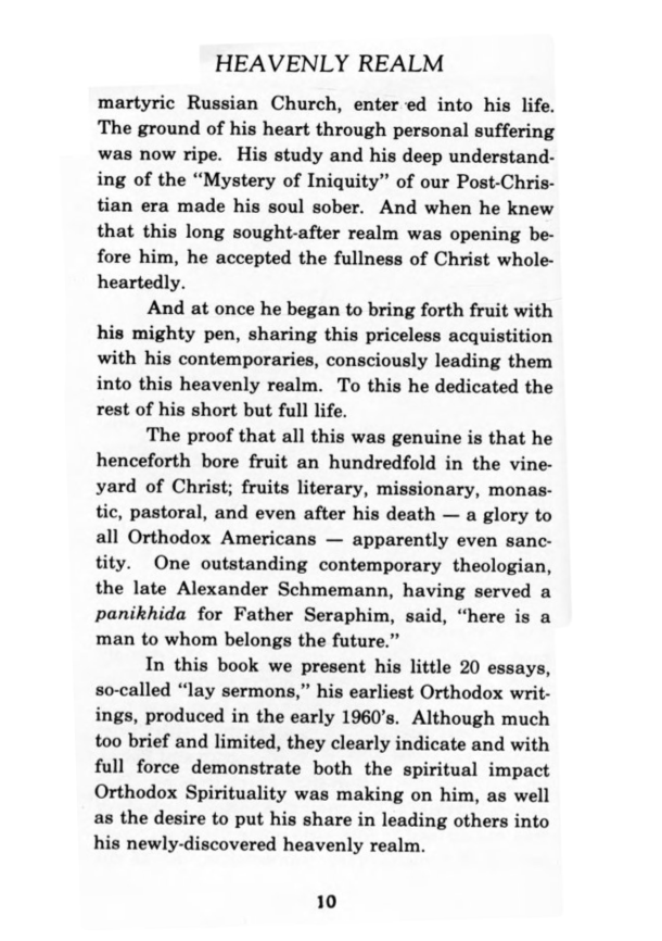 Heavenly Realm by Fr. Seraphim Rose