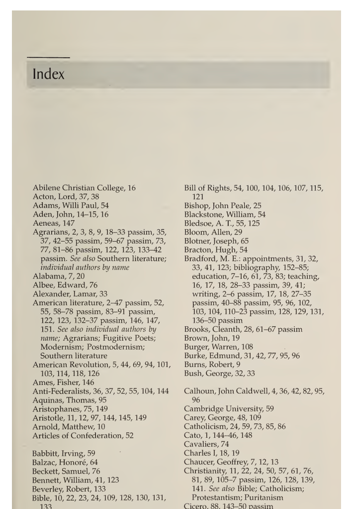 A Defender of Southern Conservatism: M.E. Bradford and His Achievements, edited by Clyde N. Wilson