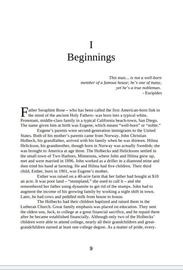 Not of This World: The Life and Teaching of Fr. Seraphim Rose