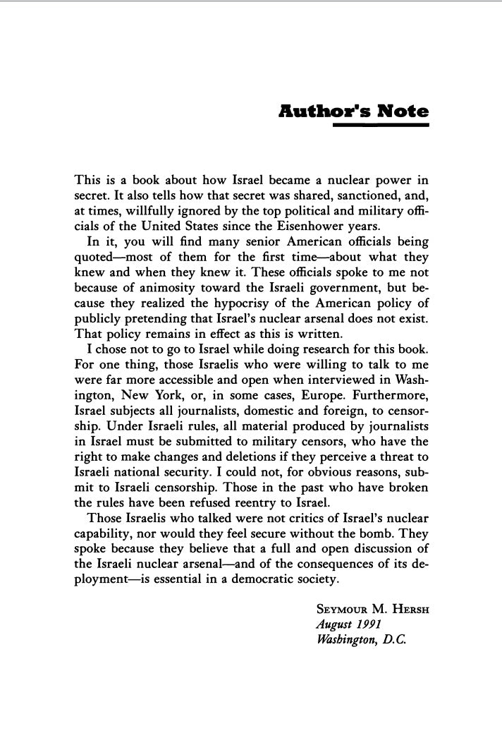 The Samson Option by Seymour Hersh