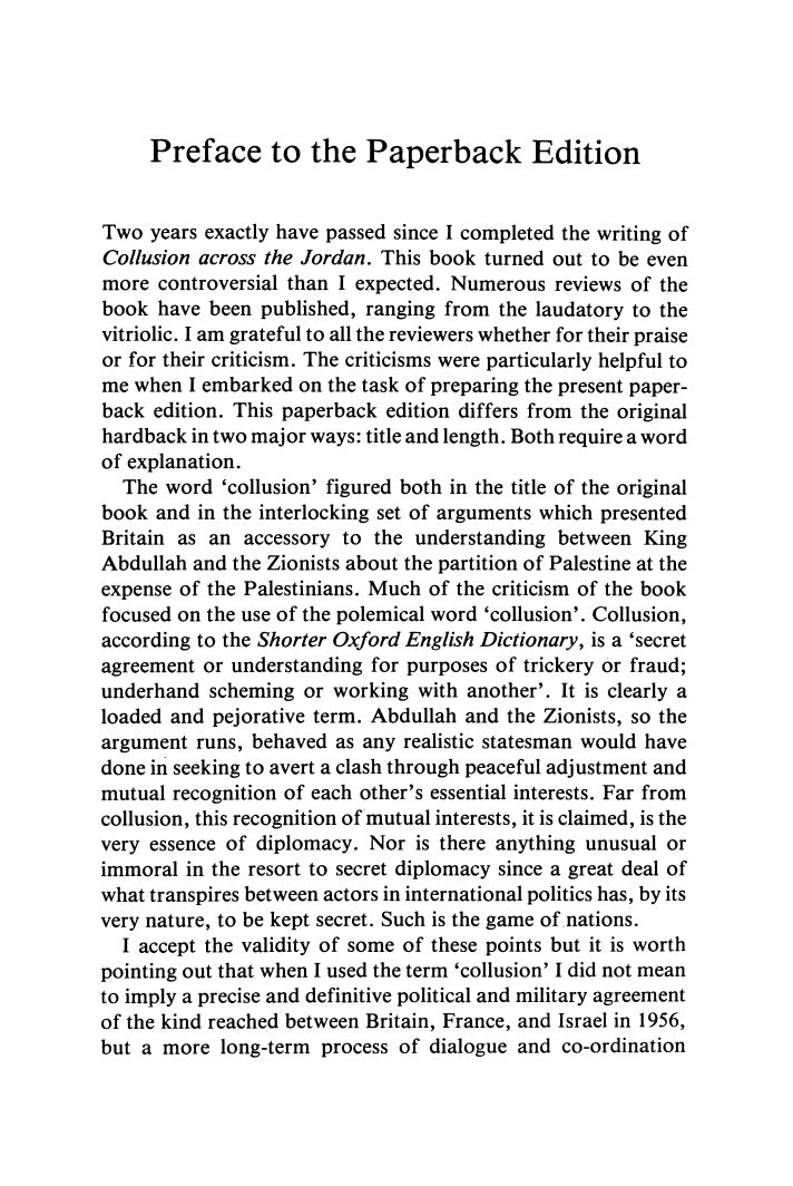 The Politics of Partition: King Abdullah, the Zionists, and Palestine 1921-1951 by Avi Shlaim
