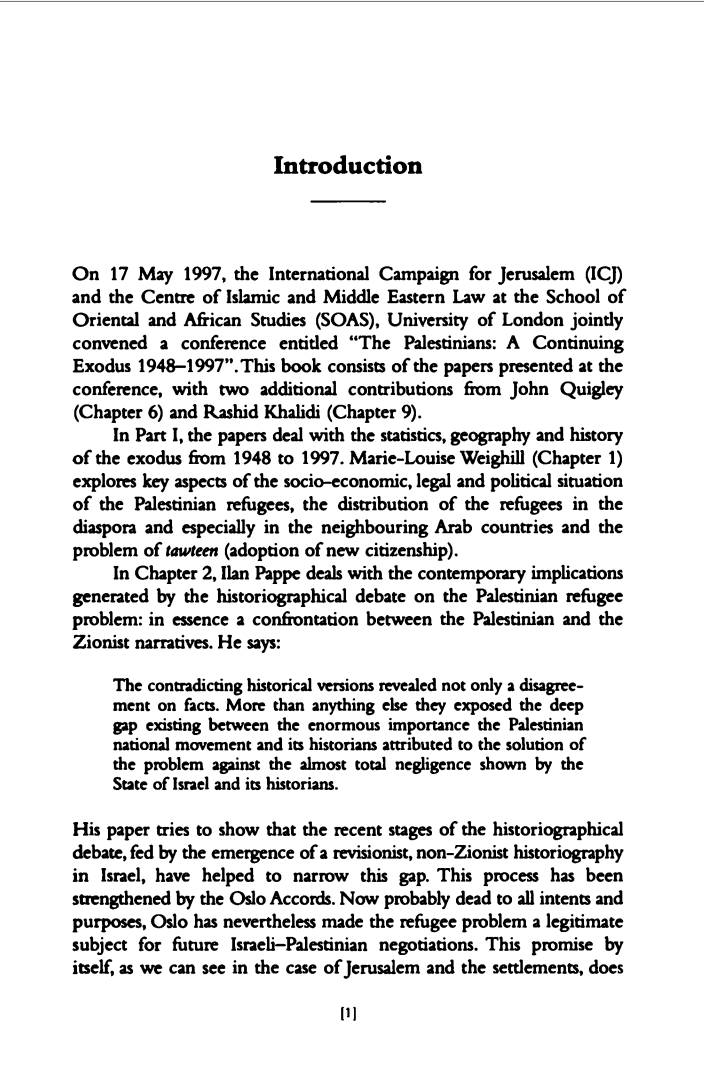 The Palestinian Exodus: 1948-1998, edited by Ghada Karmi and Eugene Cotran