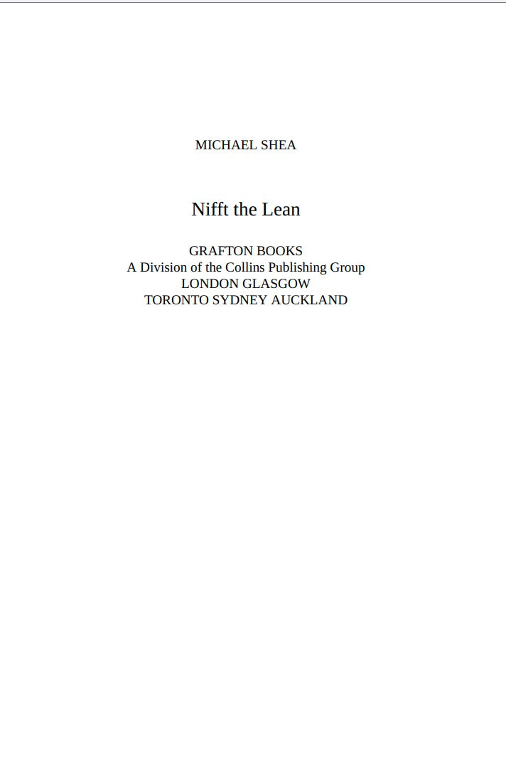 Nifft the Lean by Michael Shea