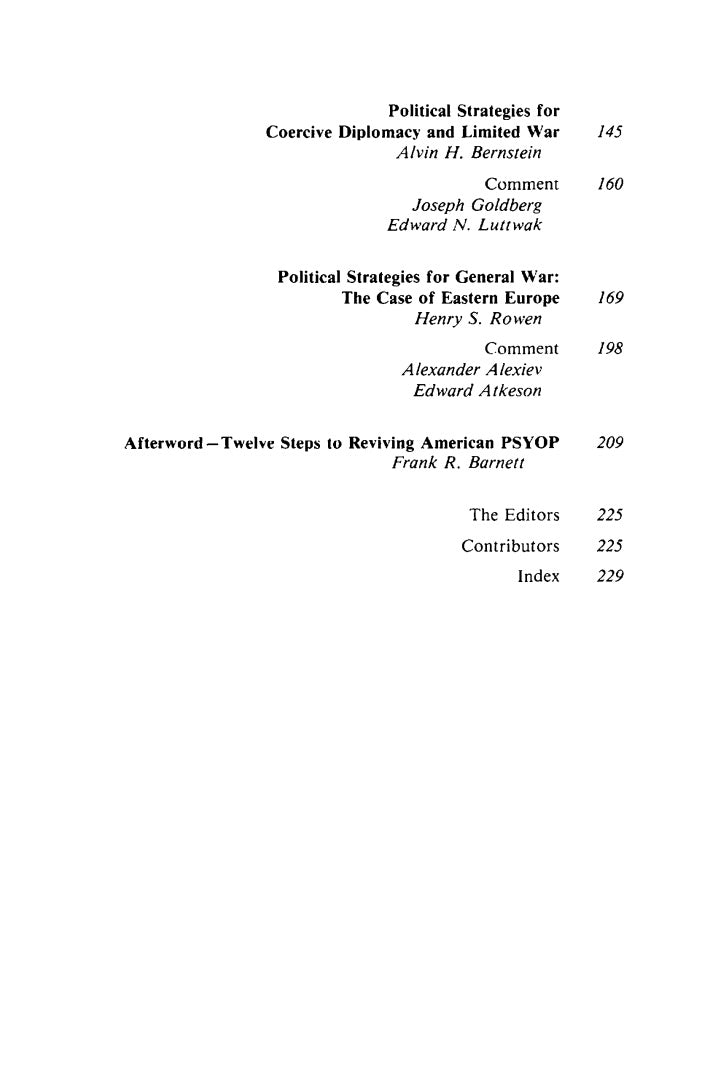 Political Warfare and Psychological Operations: Rethinking the U.S. Approach, edited by Frank R. Barnett and Carnes Lord