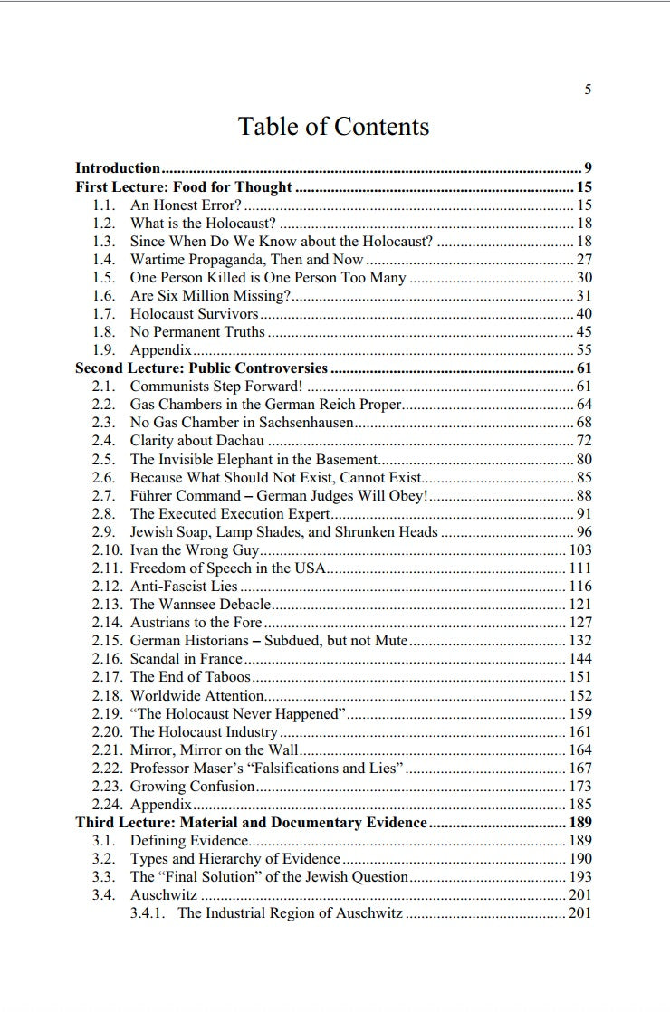Lectures on the Holocaust by Germar Rudolf