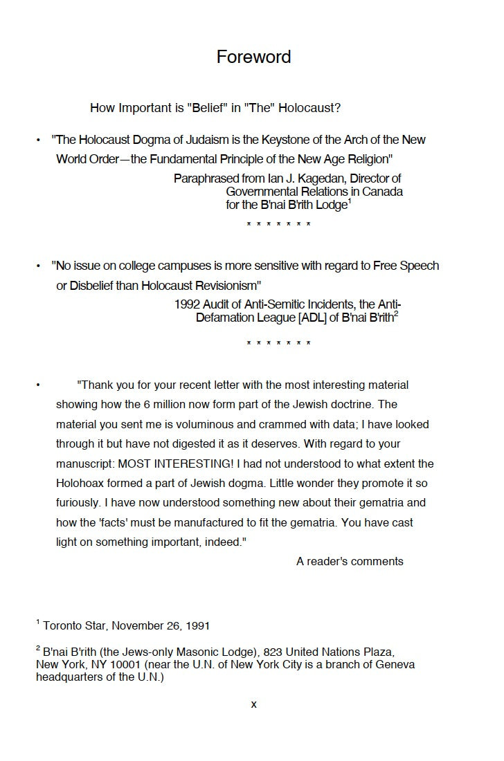The Holocaust Dogma of Judaism by Ben Weintraub