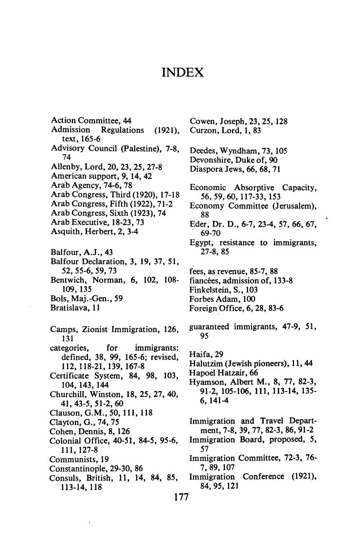 Palestine Immigration Policy under Sir Herbert Samuel by M. Mossek
