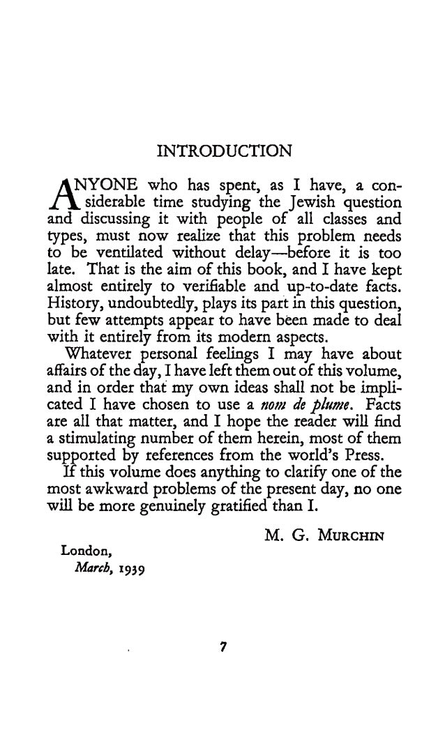 Britain's Jewish Problem by M. G. Murchin