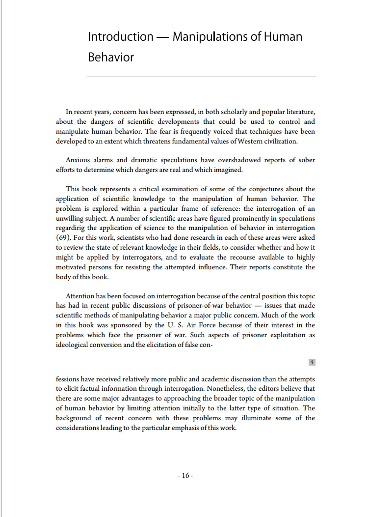 The Manipulation of Human Behavior by Albert D. Biderman, Herbert Zimmer (eds.)