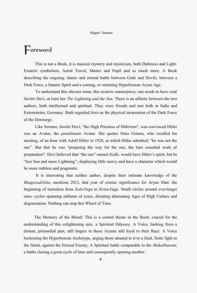 Adolf Hitler: The Ultimate Avatar by Miguel Serrano
