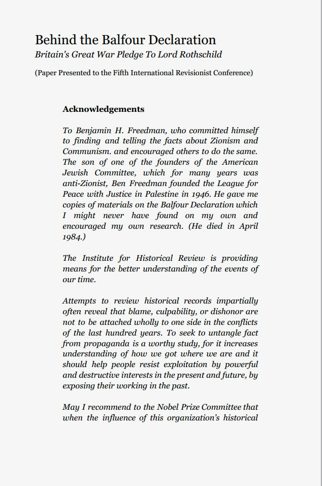 Behind the Balfour Declaration by Robert John