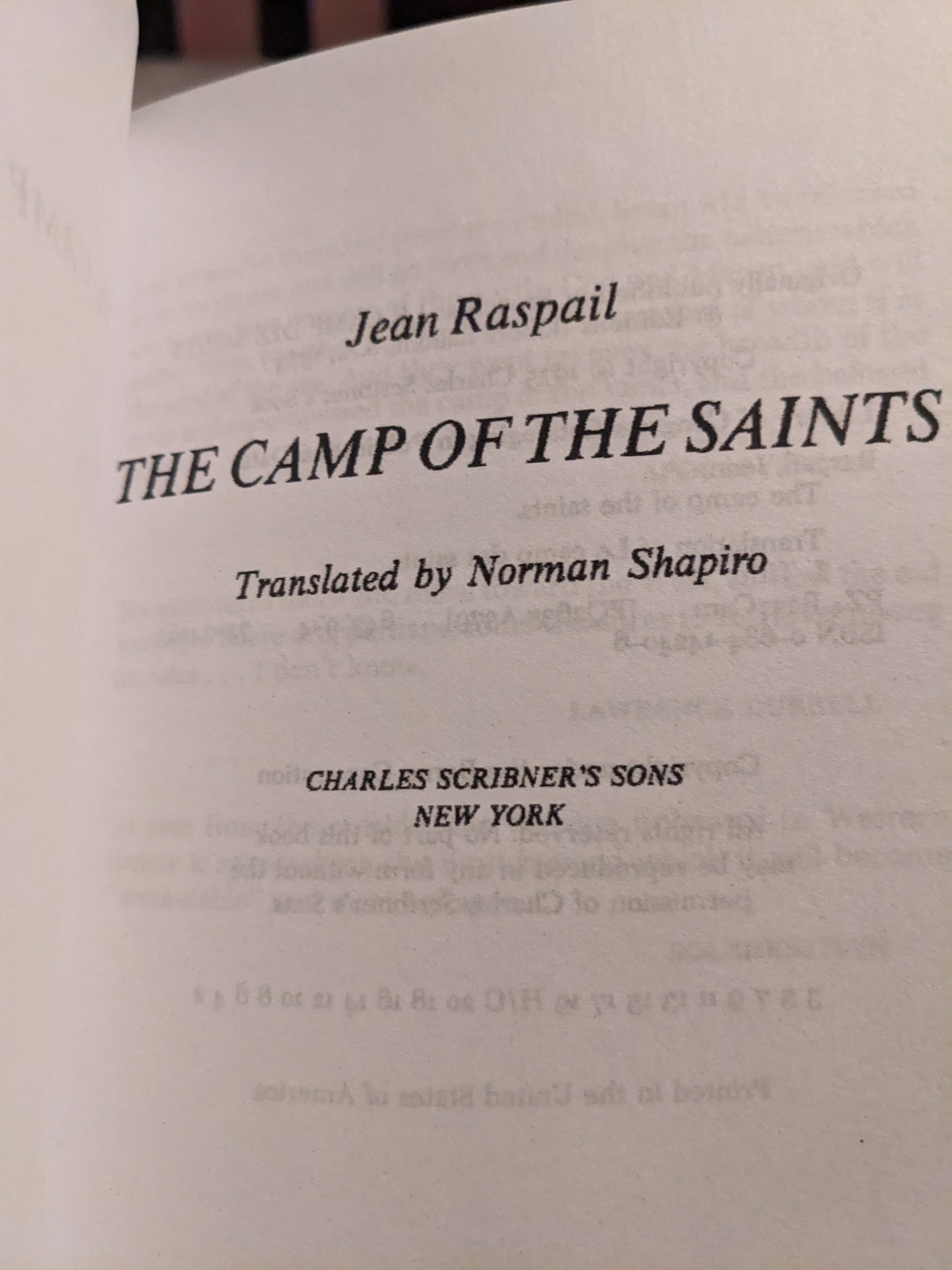 The Camp Of The Saints, by Jean Raspail