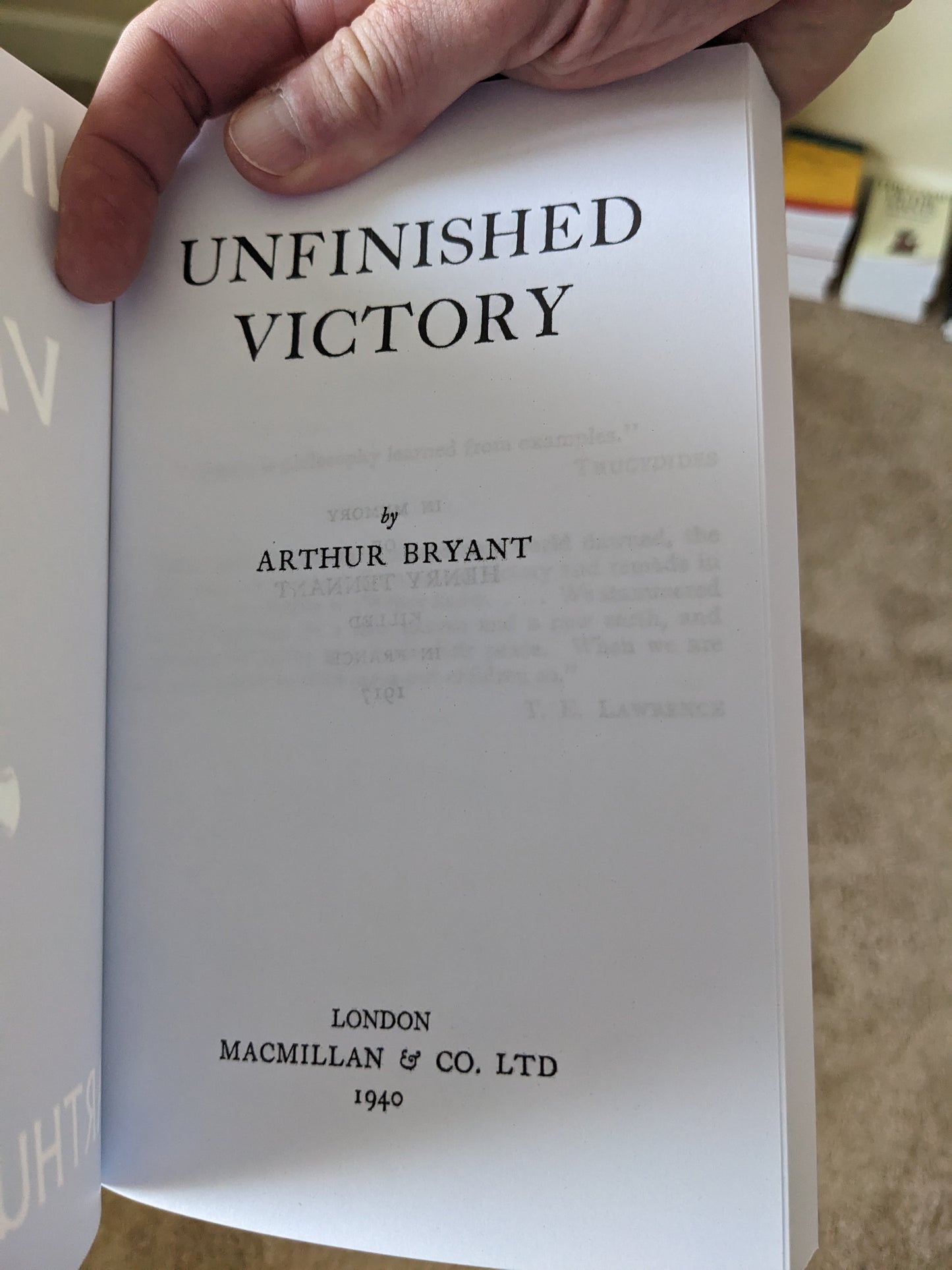 Unfinished Victory by Arthur Bryant