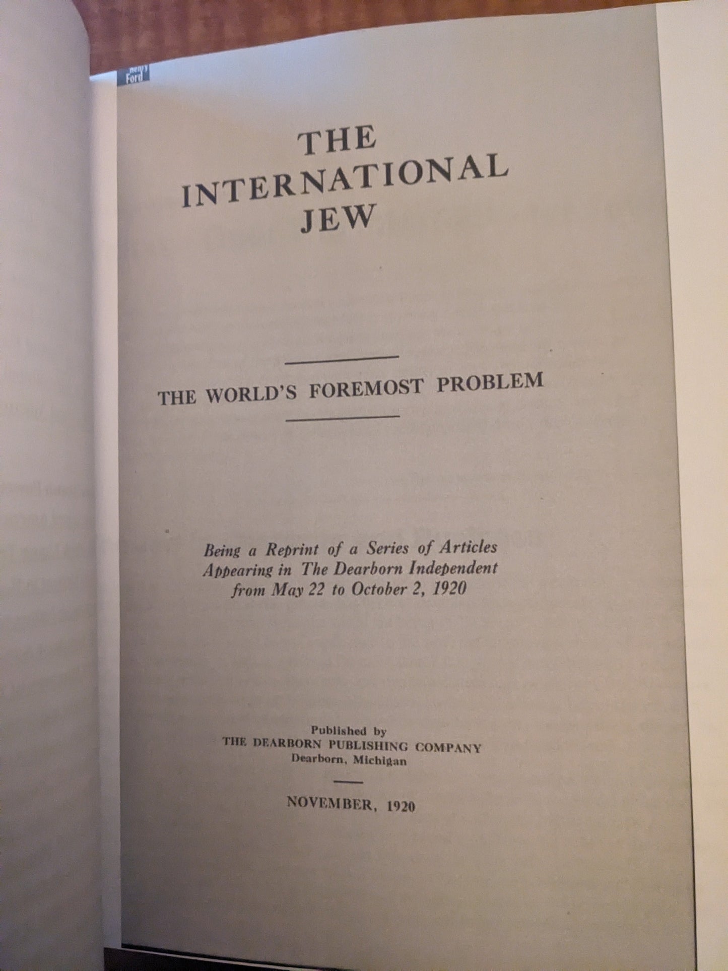 The International Jew (4 volumes combined) by Henry Ford