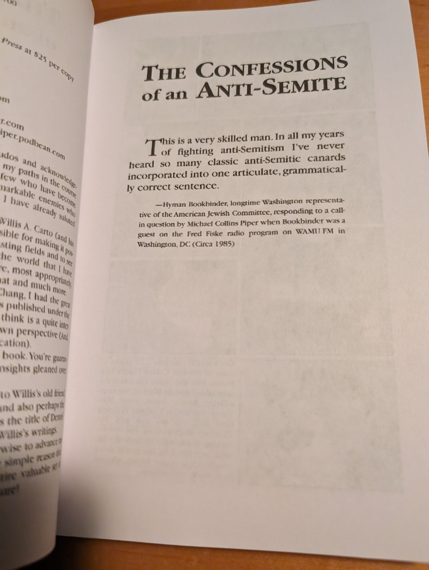 The Confessions of an Anti-Semite by Michael Collins Piper