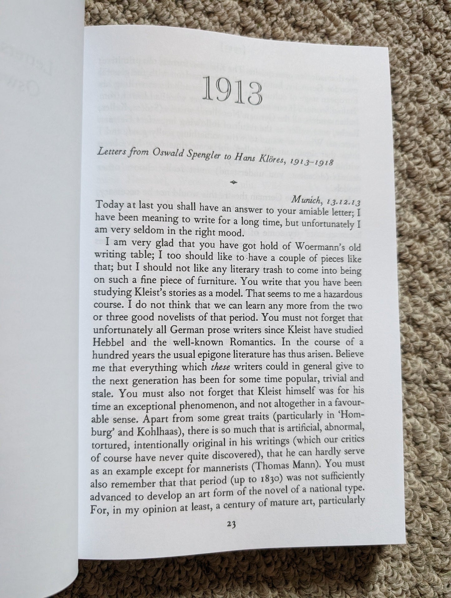 Spengler Letters, 1913-1936 by Oswald Spengler