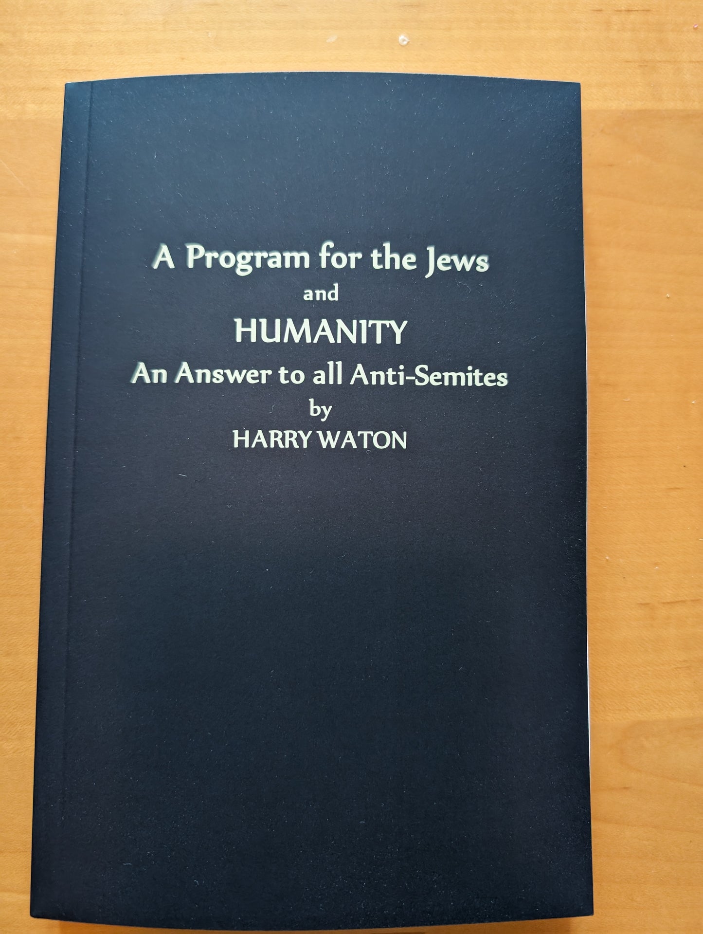 A Program for the Jews and an Answer to All Anti-Semites by Harry Waton