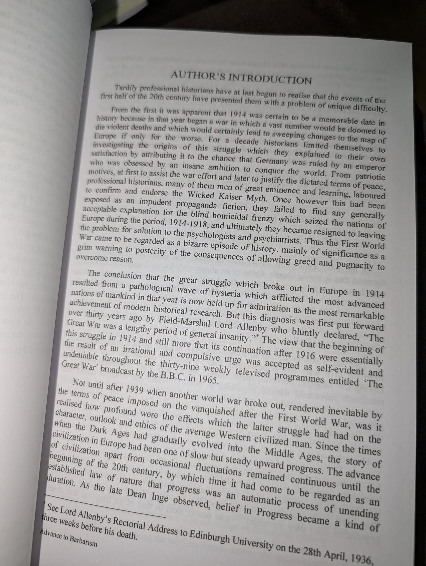 Advance to Barbarism by F.J.P. Veale