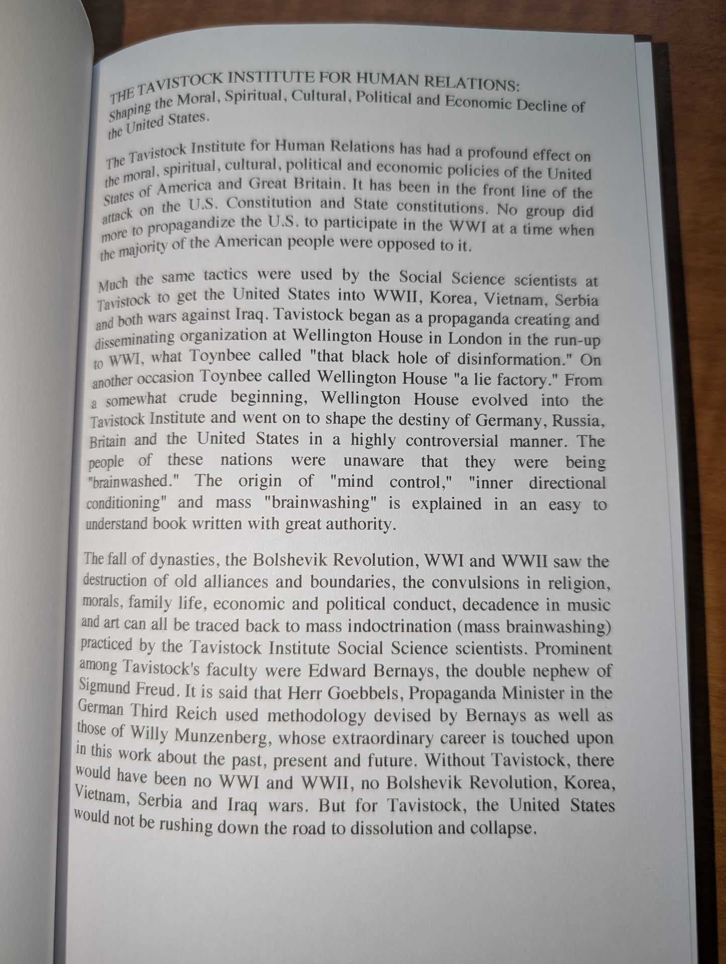 The Tavistock Institute of Human Relations, by John Coleman