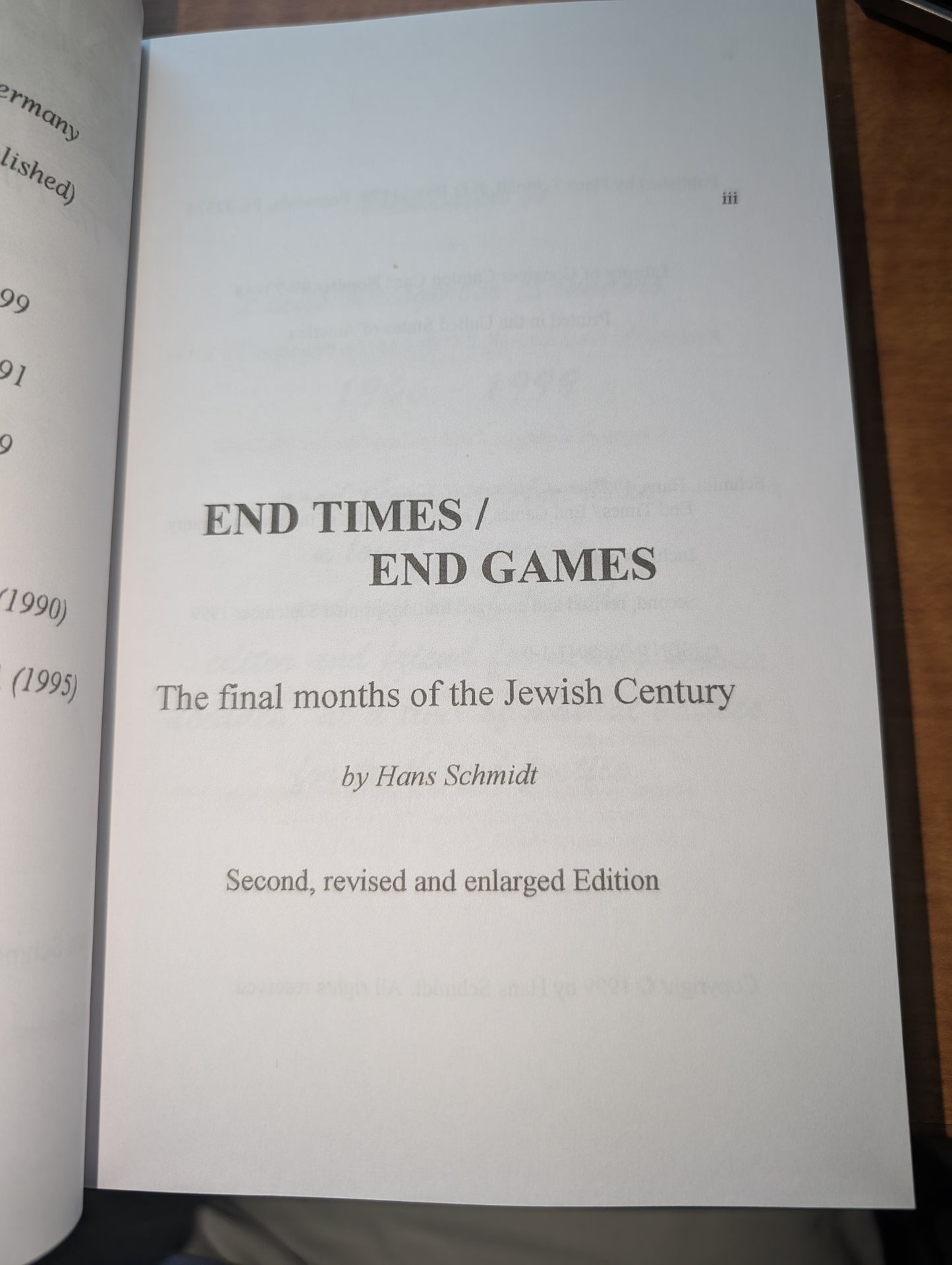 End Times/End Games by Hans Schmidt
