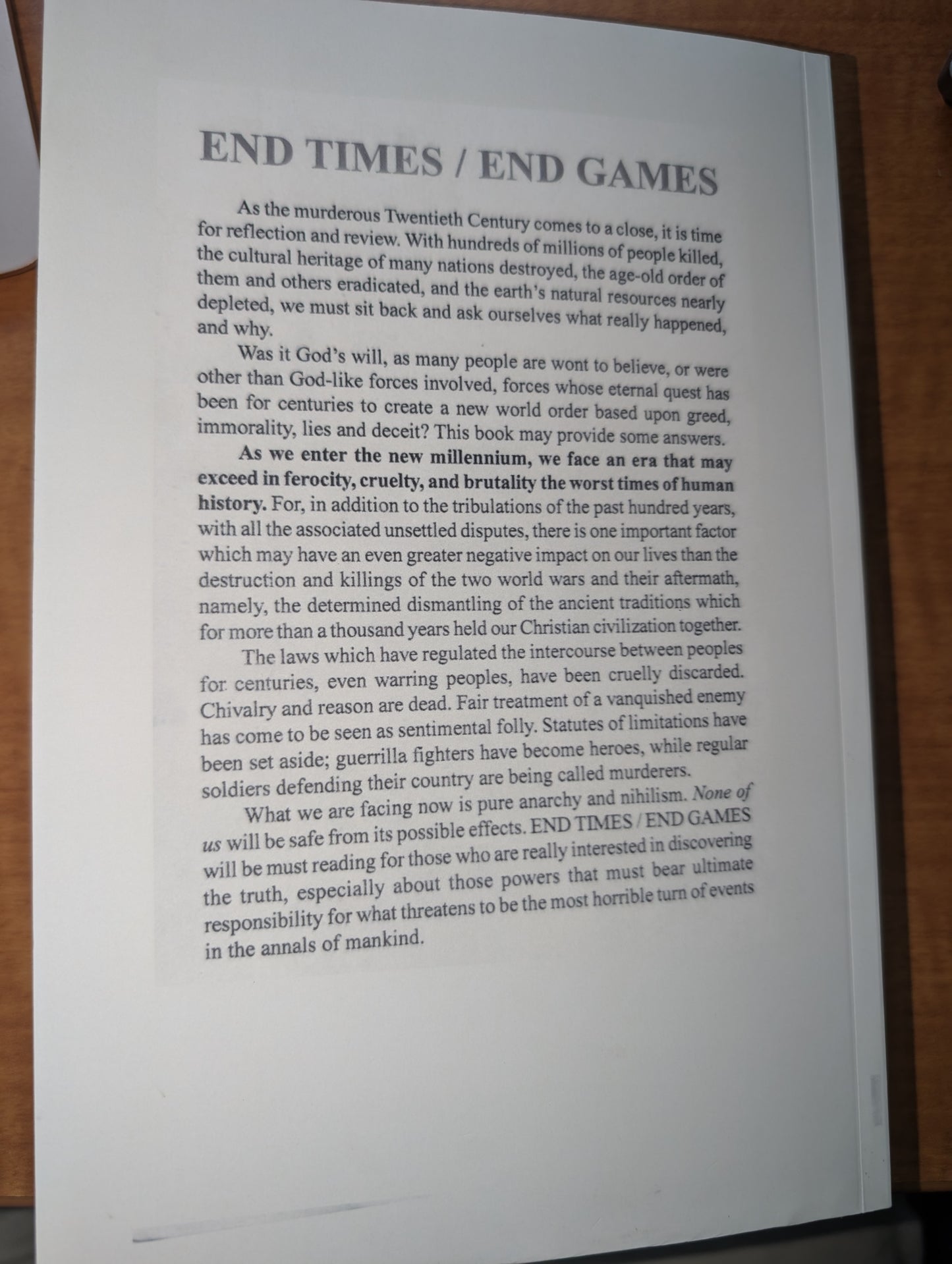 End Times/End Games by Hans Schmidt