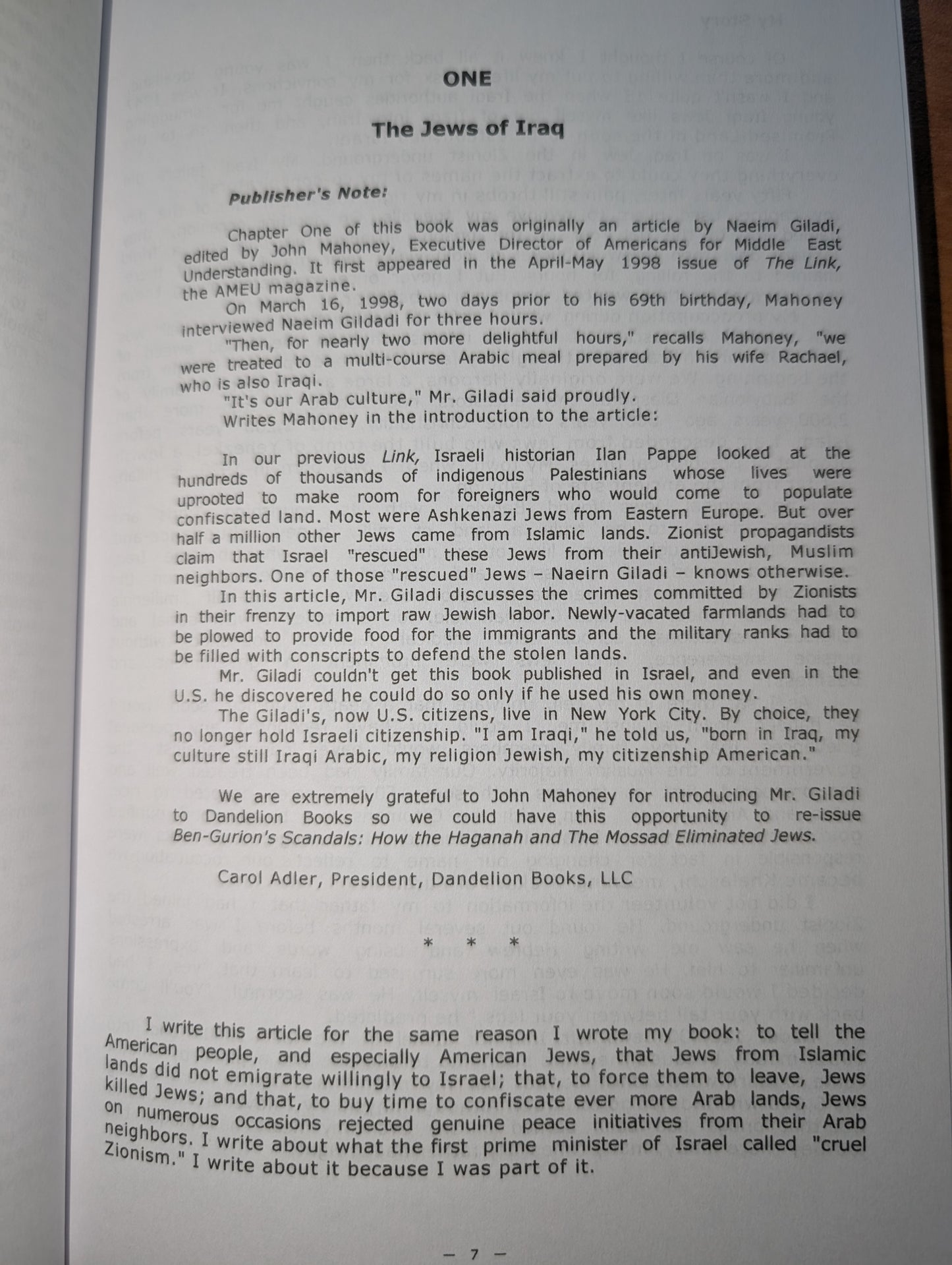 Ben-Gurion's Scandals: How the Haganah and the Mossad Eliminated Jews (2006) by Naeim Giladi
