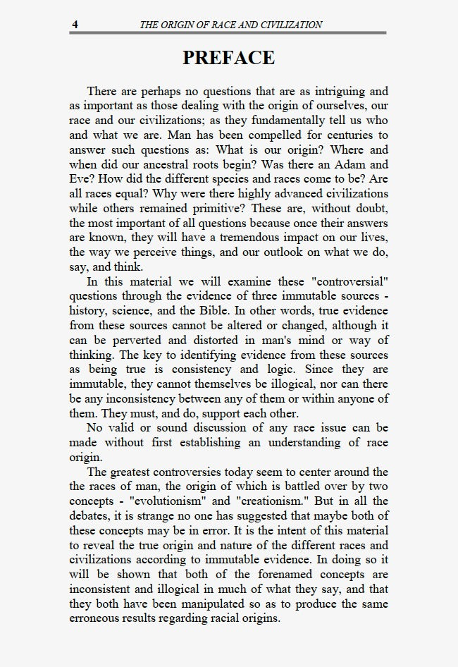 The Origin of Race and Civilization by Charles A. Weisman