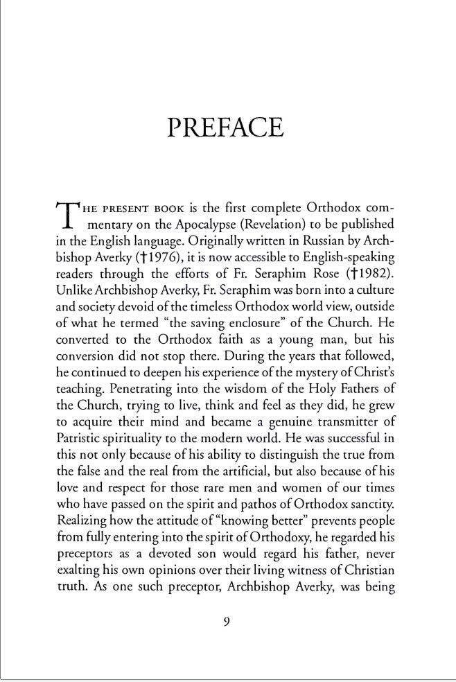 The Apocalypse: In the Teachings of Ancient Christianity by Averky Taushev, Seraphim Rose (Translator)