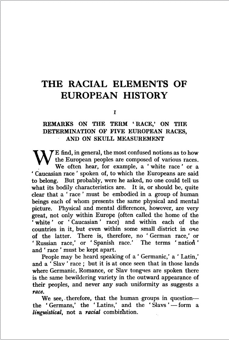 The Racial Elements of European History by  Hans F. K. Günther