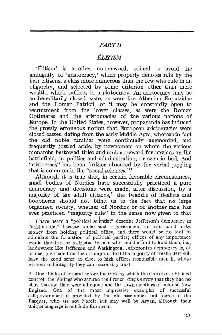 Populism and Elitism by Revilo Oliver