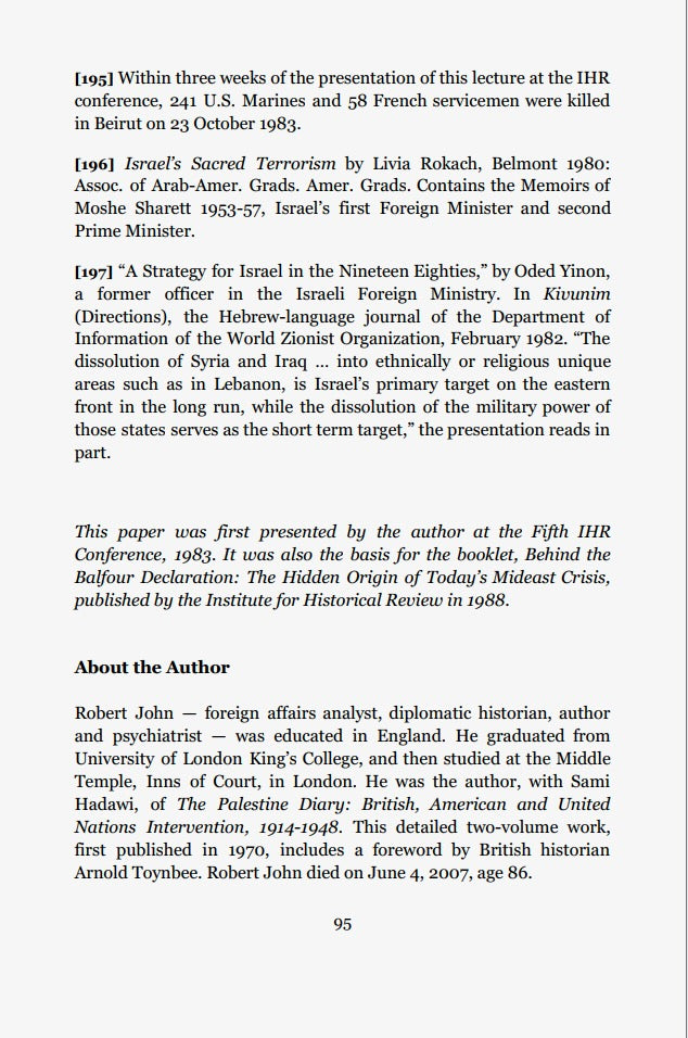 Behind the Balfour Declaration by Robert John