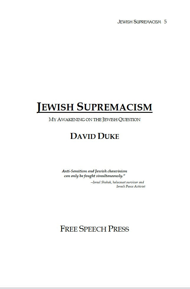 Jewish Supremacism by David Duke