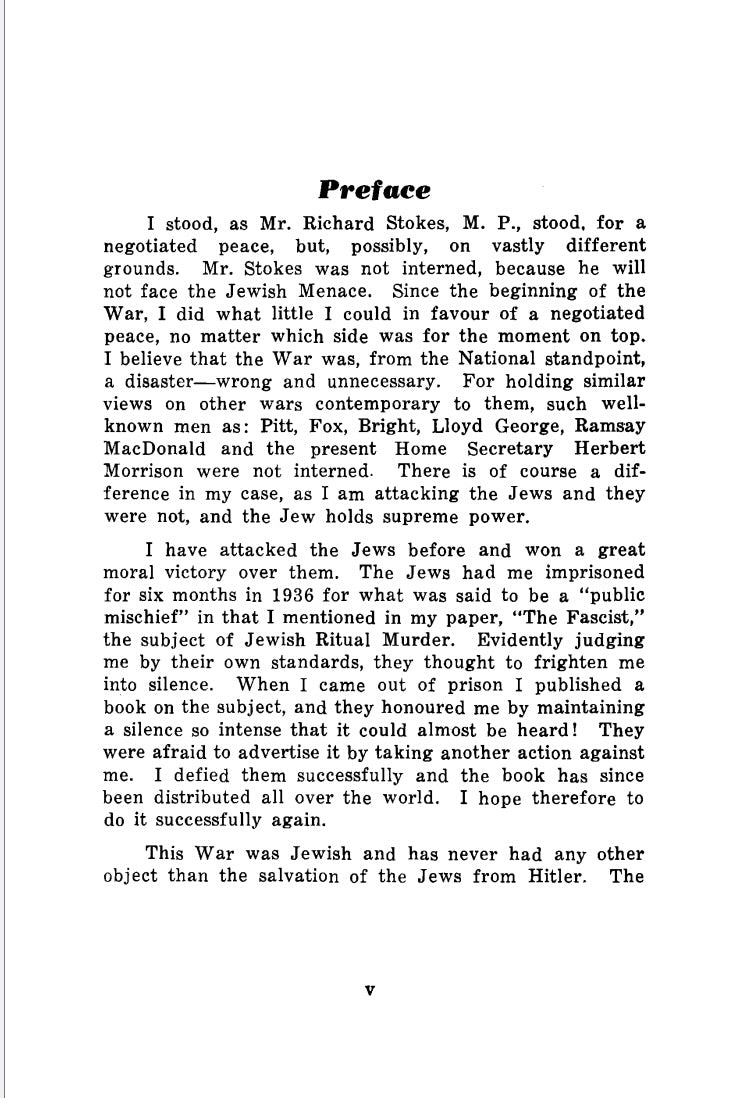 The Jewish War of Survival by Arnold Leese
