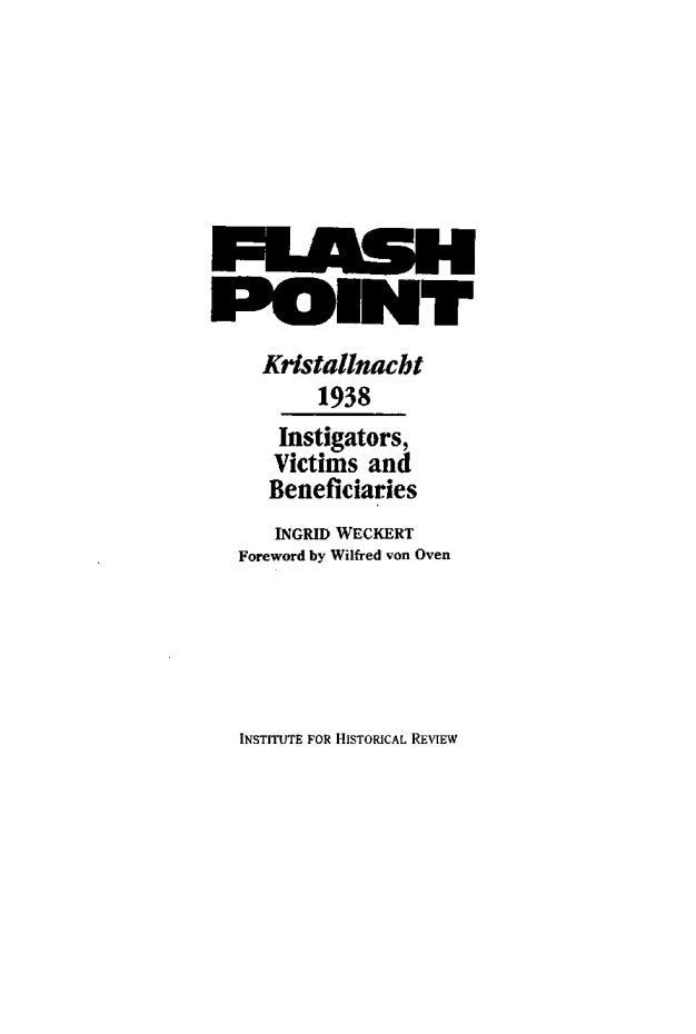 Flashpoint - Kristallnacht 1938 by Ingrid Weckert