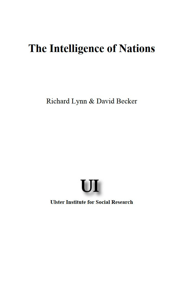 The Intelligence of Nations by Richard Lynn & David Becker