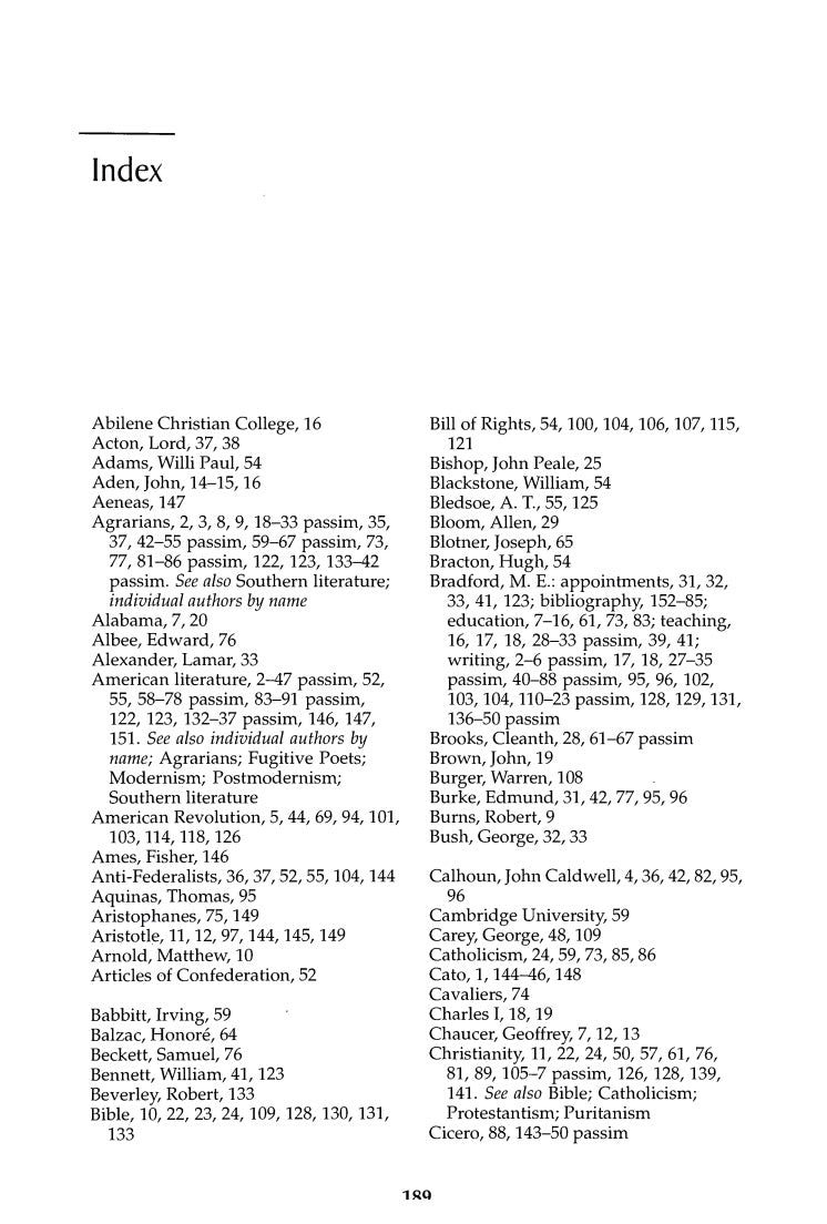 A Defender of Southern Conservatism: M.E. Bradford and His Achievements, edited by Clyde N. Wilson