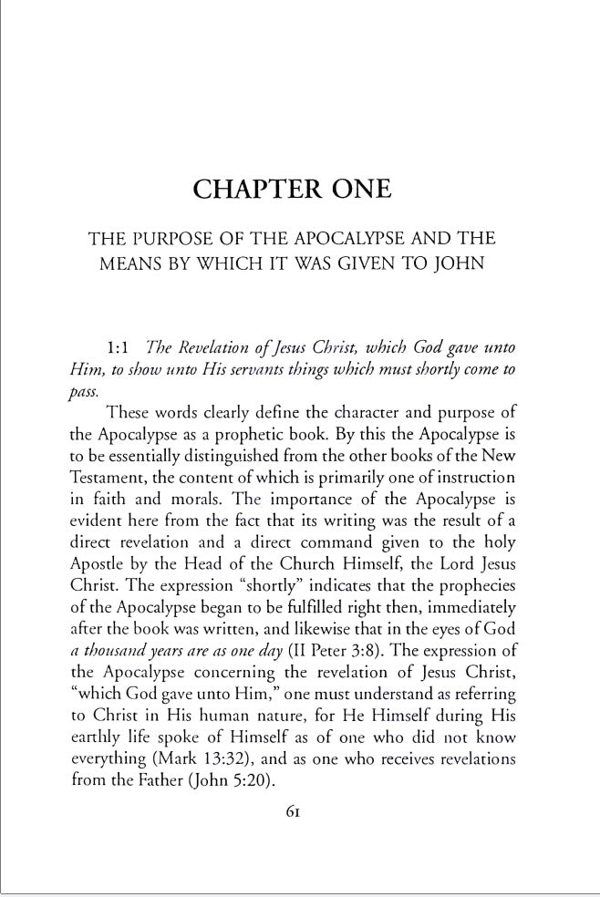 The Apocalypse: In the Teachings of Ancient Christianity by Averky Taushev, Seraphim Rose (Translator)